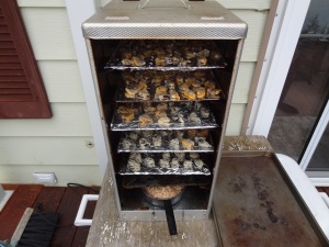 The smoker all loaded up and ready to go